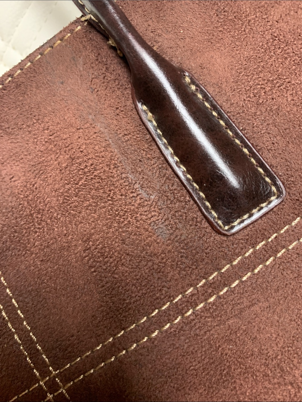 Kate Spade Vintage Brown Suede Structured Rectangular Shoulder Bag Purse - Picture 10 of 10